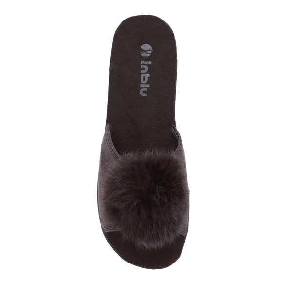 Dámská domácí obuv pantofle nízké Pompon