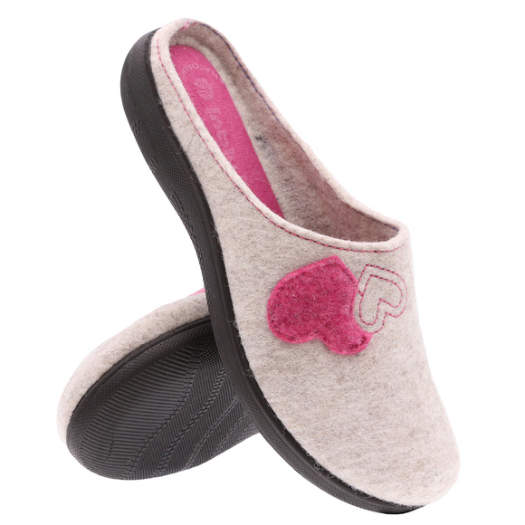 Dámské domácí pantofle Srdce plstěné