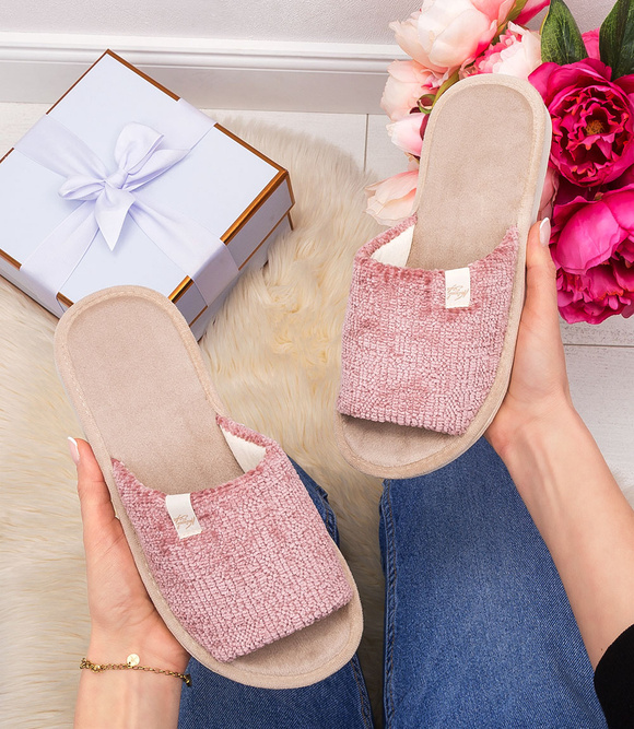 Dámské domácí pantofle s otevřenou špičkou