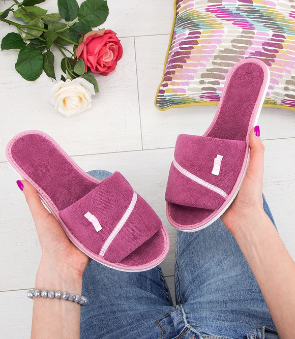 Dámské domácí pantofle s otevřenou špičkou FROTTE