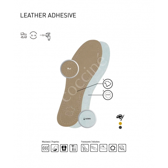 COCCINE LEATHER ADHESIVE Tenká kožená vložka do stélky