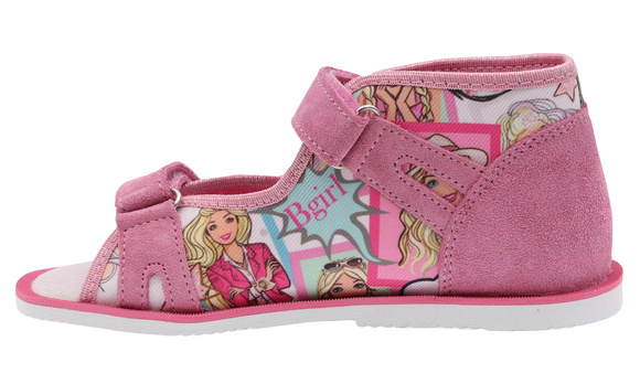 Dětské profylaktické bačkůrky s motivem barbie s pásky na suchý zip