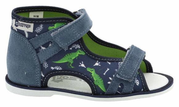 Dětské profylaktické pantofle Dinosauři s pásky na suchý zip