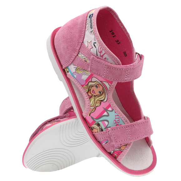 Dětské profylaktické bačkůrky s motivem barbie s pásky na suchý zip