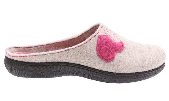 Dámské domácí pantofle Srdce plstěné