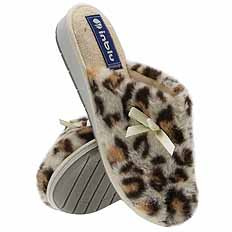 Dámské pantofle teplá domácí obuv s leopardím potiskem mašle