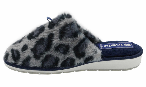 Dámské pantofle teplá domácí obuv s leopardím potiskem mašle