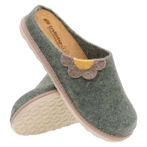 Dámské domácí pantofle plstěné / vyjímatelná stélka