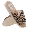 Dámské domácí pantofle s otevřenou špičkou s leopardím vzorem