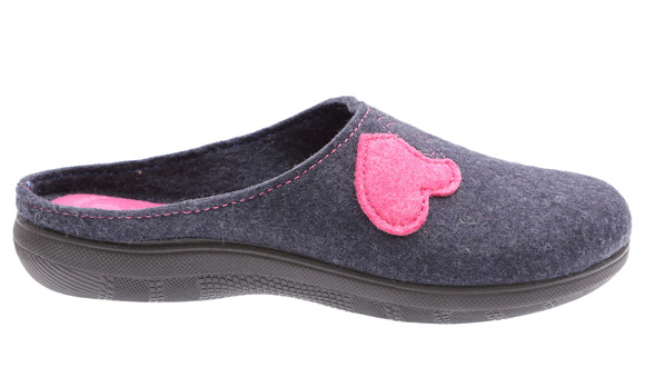 Dámské domácí pantofle Srdce plstěné