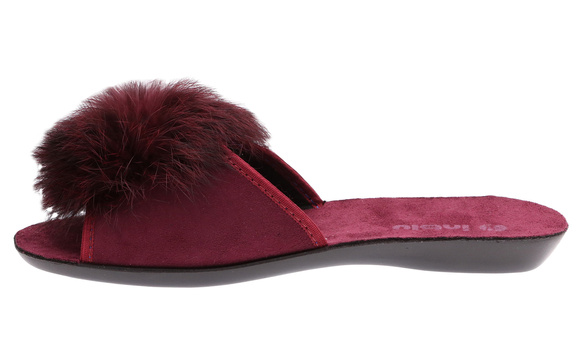 Dámská domácí obuv pantofle nízké Pompon