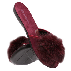 Dámská domácí obuv pantofle nízké Pompon