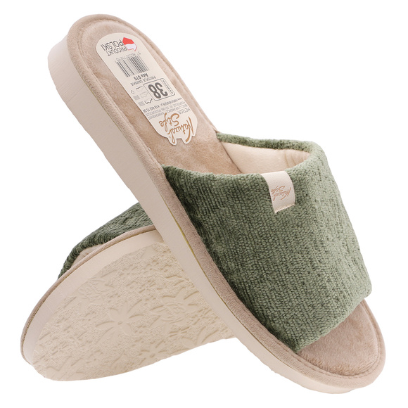 Dámské domácí pantofle s otevřenou špičkou