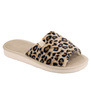 Dámské domácí pantofle s otevřenou špičkou s leopardím vzorem