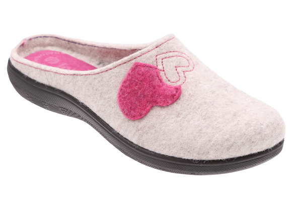 Dámské domácí pantofle Srdce plstěné