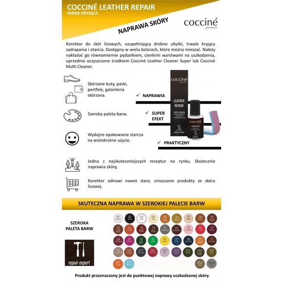 COCCINE Corrector reparátor na kůži černý