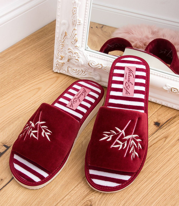 Dámské domácí pantofle s otevřenou špičkou