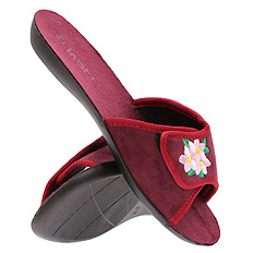 Dámské nízké vnitřní pantofle se zapínáním na suchý zip bez špičky